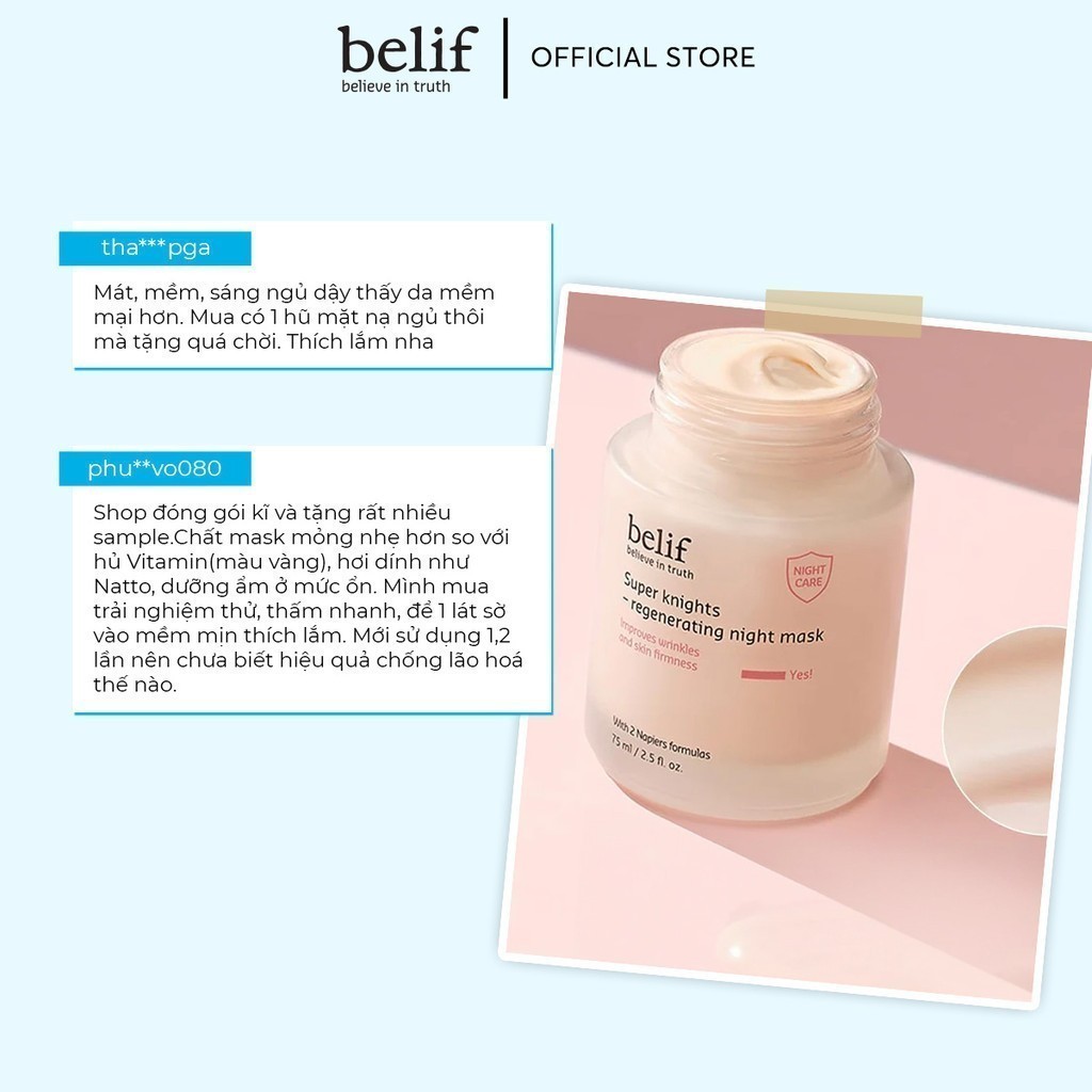 Ảnh [belif Official x KOL] Mặt nạ ngủ tái sinh và chống lão hóa belif Regenerating Mask 75ml 2