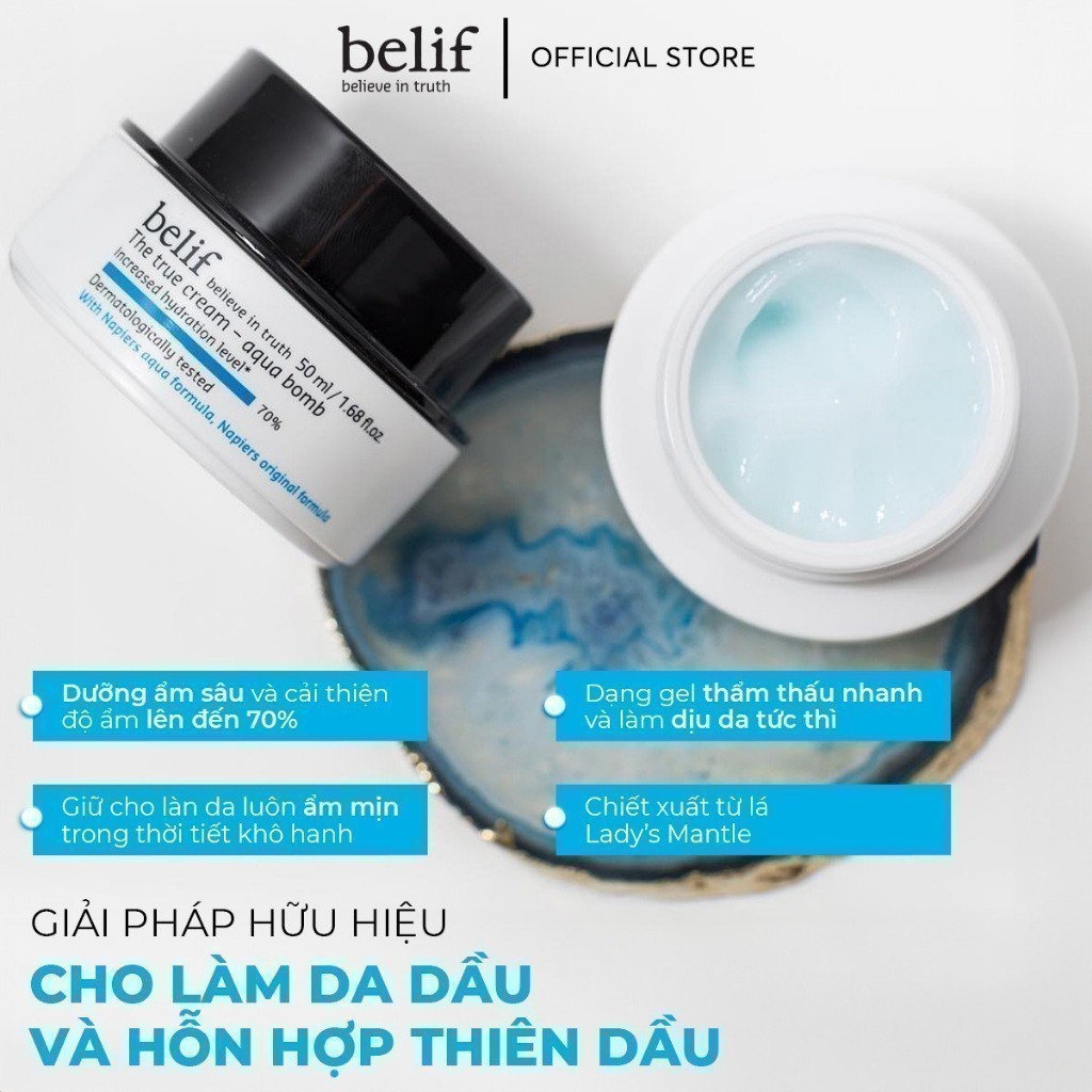 Ảnh Kem cấp ẩm tức thì dạng gel Belif The True Cream Aqua Bomb 50ml 1