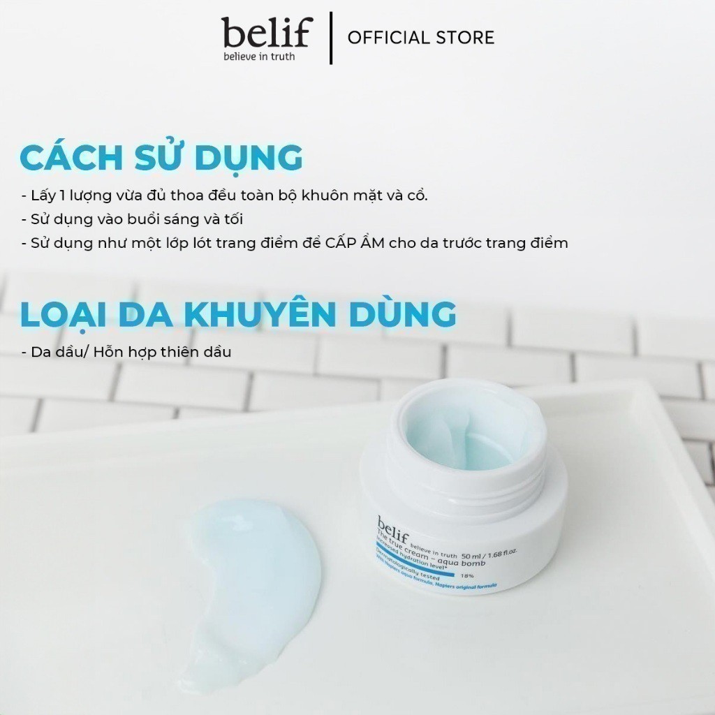 Ảnh Kem cấp ẩm tức thì dạng gel Belif The True Cream Aqua Bomb 50ml 3
