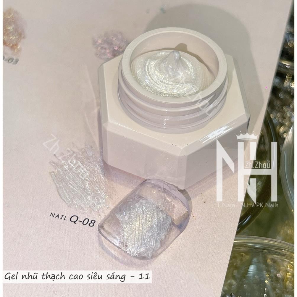Gel Thạch cao Ngọc trai Qingyou, nhũ khô đủ màu trang trí móng , gel thạch cao màu lẻ