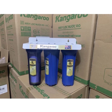 Bộ lọc chặn đầu nguồn 3 cốc máy lọc nước kangaroo bao gồm bộ lõi lọc nước 123 10inch