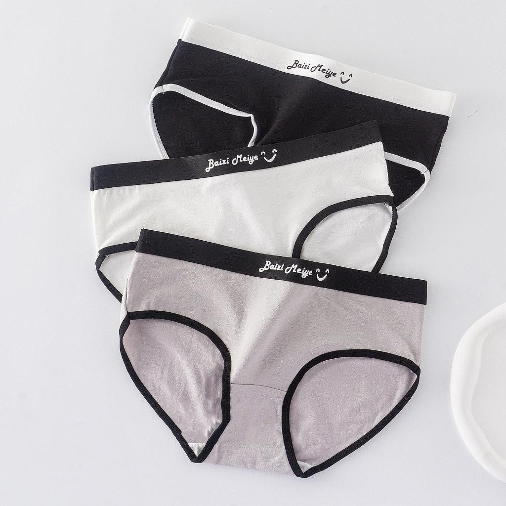 [ Xả Hàng ] Combo 3 Quần lót nữ cotton co dãn cạp vừa, Quần chip nữ đáy may kháng khuẩn ZANABRA L8822