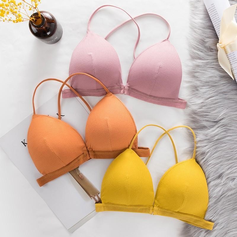 Combo 3 Áo bra nữ 2 dây chéo lưng, Set 3 Áo lót móc cài trước dễ mang ZANABRA B715