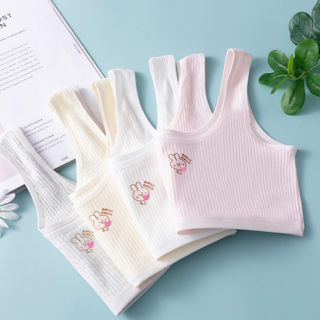 [Deal Shock] Combo 4 Áo Lót Nữ Sinh Cotton Sọc Dáng Croptop - Set 4 Áo Lá Học Sinh 2 Lớp Dày Dặn ZANABRA A8574