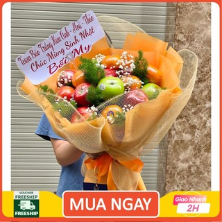 [ HOẢ TỐC ] [ JENNY FRUIT ] Giỏ quà tặng trái cây kèm bông BT201