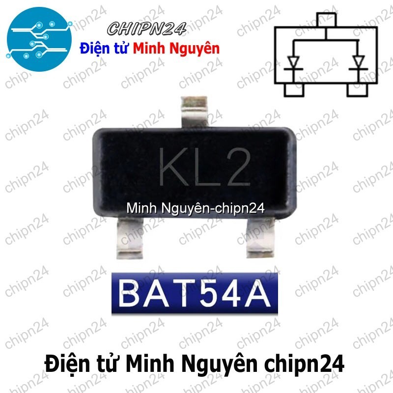[25 con] (G9.1) Diode Dán BAT54A (KL2) SOT-23 (SMD) (200mA 30V Schottky ...