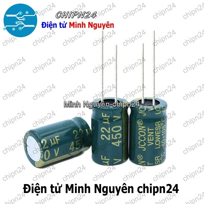 [2 con] (F267) Tụ hóa 22uF 450V Xanh Lá (13x21mm) (Tần số cao) | Shopee ...