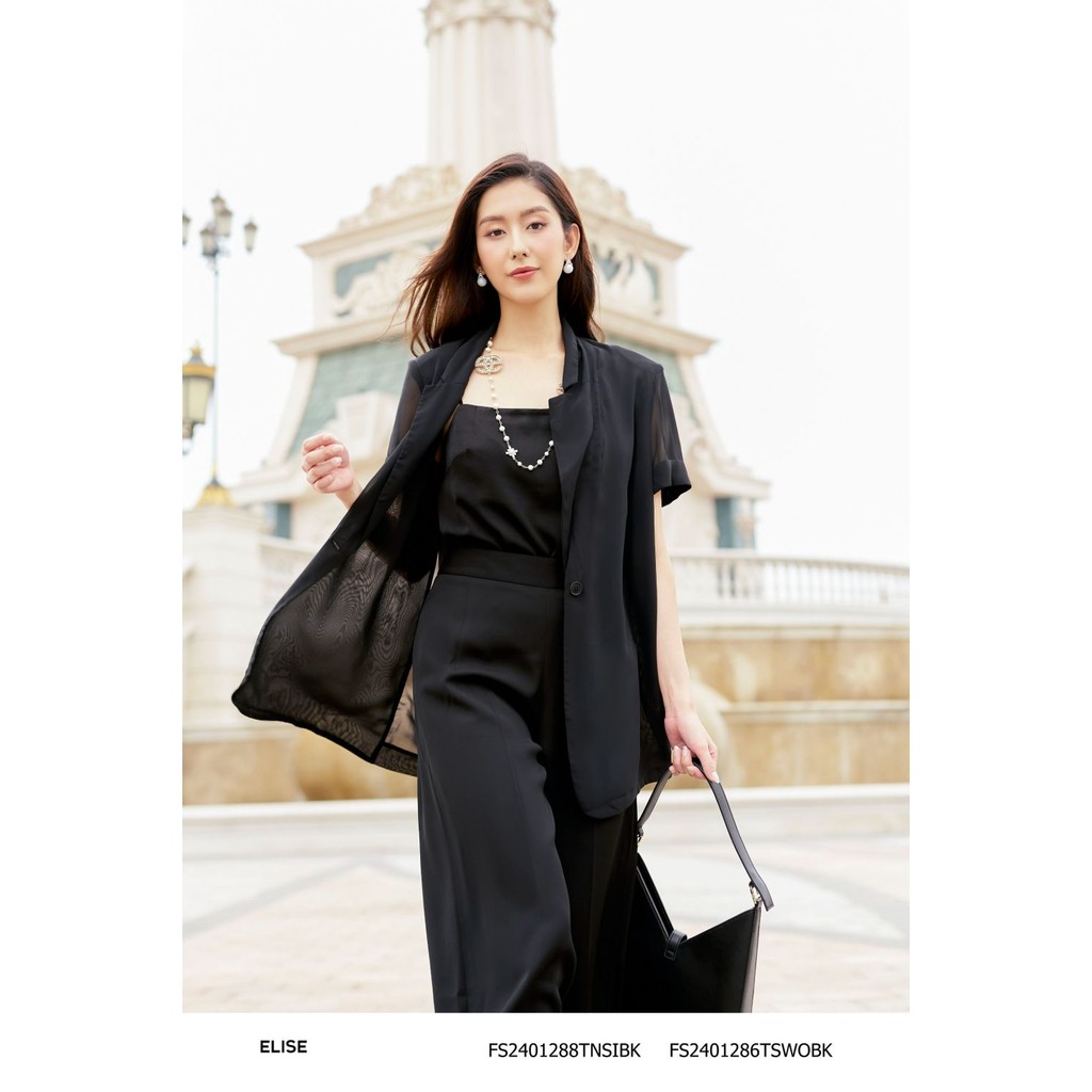 Ảnh Áo vest chiffon đen thiết kế Elise FS2401286TSWOBK 1