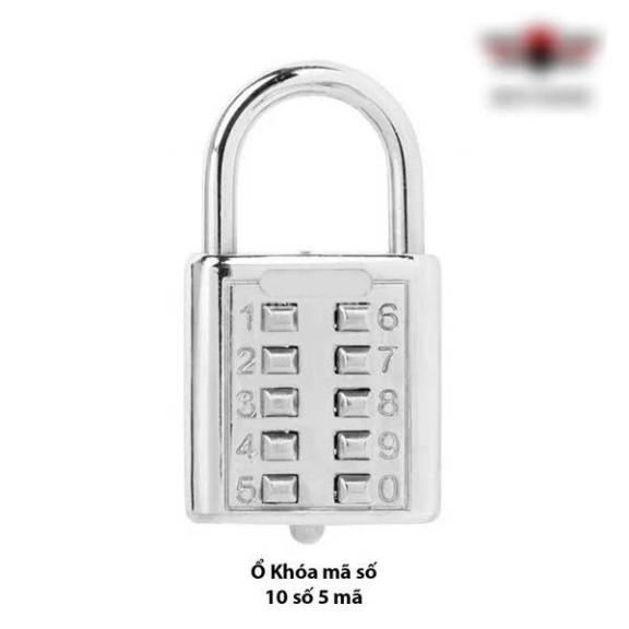 Ổ Khoá 10 Số 5 Mã Chất Liệu Hợp Kim Inox Chống Gỉ ổ khóa chống trộm an toàn nhỏ gọn