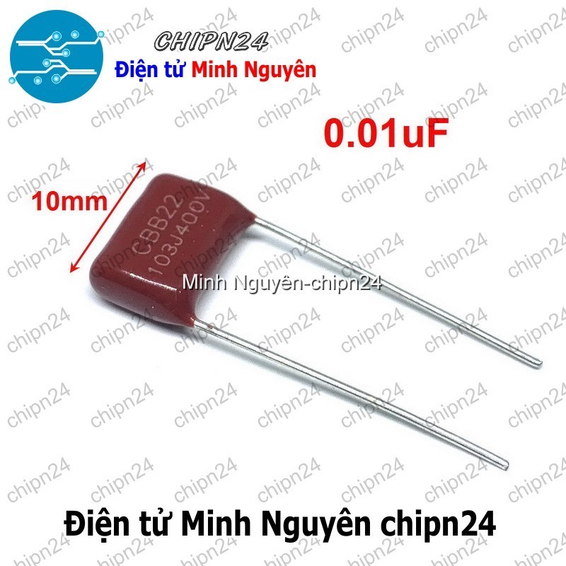 Lot De 50 Condensateurs CBB21 400V 0.01μF (103J) Film Polypropylène - Uxcell