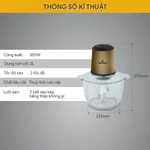 Máy Xay Thịt BlueStone CHB-5148 | 2 Lít – 350W | Lưỡi Dao Kép – Cối Thủy Tinh – An Toàn Vệ Sinh – BH 2 Năm — ảnh 7
