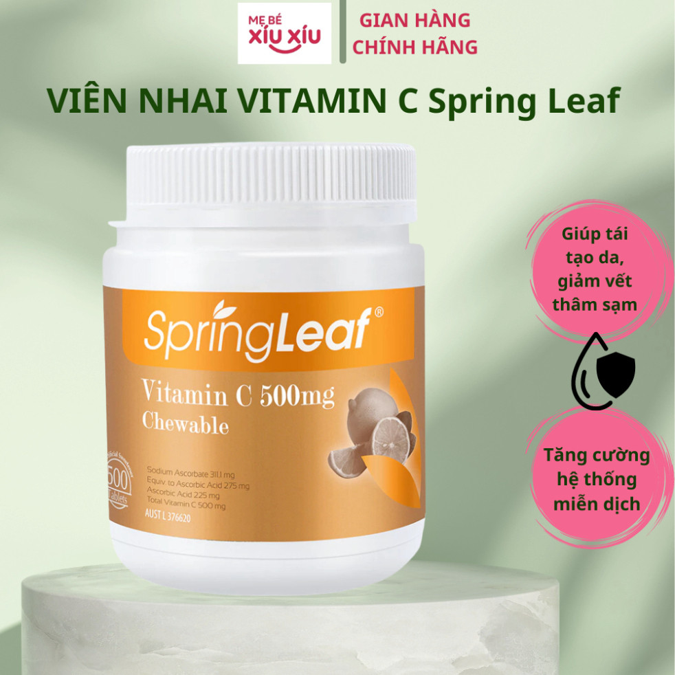 Viên nhai thay đổi vitamin C Spring leaf vitamin C 500mg_ lọ 500 viên ...