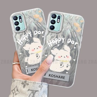 Ốp Lưng Cho OPPO RENO 6Z 5G RENO 6 5G RENO 5Z 5G RENO 6 4G Lông Tơ Silicon TPU Vỏ Điện Thoại Hoạt Hình Chó Điện Thoại Mềm Giá Đỡ Điện Thoại Miễn Phí