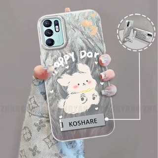 Ốp Lưng Cho OPPO RENO 6Z 5G RENO 6 5G RENO 5Z 5G RENO 6 4G Lông Tơ Silicon TPU Vỏ Điện Thoại Hoạt Hình Chó Điện Thoại Mềm Giá Đỡ Điện Thoại Miễn Phí