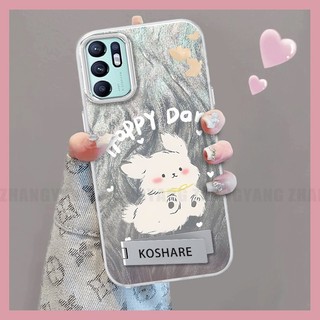 Ốp Lưng Cho OPPO RENO 6Z 5G RENO 6 5G RENO 5Z 5G RENO 6 4G Lông Tơ Silicon TPU Vỏ Điện Thoại Hoạt Hình Chó Điện Thoại Mềm Giá Đỡ Điện Thoại Miễn Phí