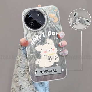 Ốp Lưng Cho realme 11 4G Lông Vũ Silicon TPU Vỏ Điện Thoại Hoạt Hình Chó Điện Thoại Mềm Ốp Lưng Giá Đỡ Điện Thoại Miễn Phí
