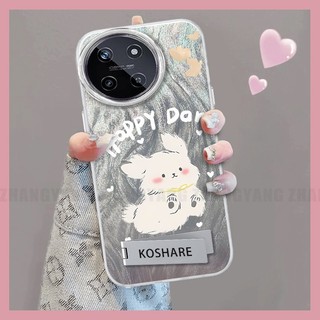 Ốp Lưng Cho realme 11 4G Lông Vũ Silicon TPU Vỏ Điện Thoại Hoạt Hình Chó Điện Thoại Mềm Ốp Lưng Giá Đỡ Điện Thoại Miễn Phí