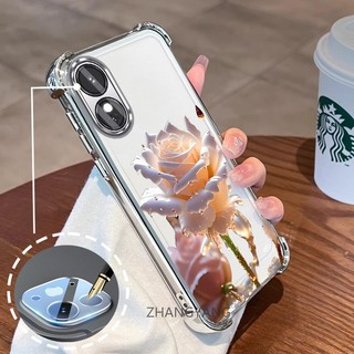 [Có Phim Ống Kính] Ốp Lưng Cho OPPO reno 8T 4G reno 8T 5G TPU Silicon Mạ Điện Chống Rơi Vỏ Điện Thoại Hoạt Hình Pha Lê Hoa Hồng Thiết Kế Vỏ Mềm Điện Thoại