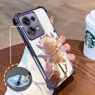 [Có Phim Ống Kính] Ốp Lưng Cho Redmi note 13 4G note 13 5G note 13 Pro 4G note 13 Pro 5G TPU Silicon Mạ Điện Chống Rơi Vỏ Điện Thoại Hoạt Hình Pha Lê Hoa Hồng Thiết Kế Vỏ Mềm Điện Thoại