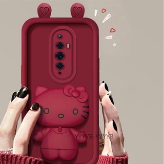 Ốp Lưng Cho OPPO Reno 2F Reno 2 Reno Silicone TPU Mềm Ốp Lưng Hoạt Hình Dễ Thương Mèo Giá Đỡ Điện Thoại Chống Rơi Và Chống Sốc camera Điện Thoại Full Cover
