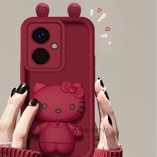 Ốp Lưng Cho OPPO Reno 11F 5G Silicone TPU Mềm Ốp Lưng Hoạt Hình Dễ Thương Mèo Giá Đỡ Điện Thoại Chống Rơi Và Chống Sốc camera Điện Thoại Bao Phủ Toàn Bộ