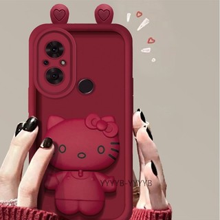 Ốp Lưng Cho Redmi 12c Silicone TPU Mềm Mại Ốp Lưng Hoạt Hình Dễ Thương Mèo Giá Đỡ Điện Thoại Chống Rơi Và Chống Sốc camera Điện Thoại Bao Phủ Toàn Bộ