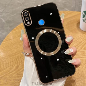 Ốp lưng Huawei nova 3i nova 3 Vỏ điện thoại TPU silicon mạ điện với vỏ mềm hút từ tính đơn giản và ống kính chống rơi