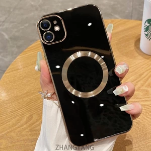 Ốp lưng iPhone 11 11 pro 11 pro max Ốp điện thoại TPU silicon mạ điện với vỏ mềm hút từ tính đơn giản và ống kính chống rơi