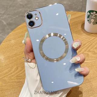 Ốp lưng iPhone 11 11 pro 11 pro max Ốp điện thoại TPU silicon mạ điện với vỏ mềm hút từ tính đơn giản và ống kính chống rơi