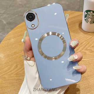 Ốp lưng OPPO A17K Vỏ điện thoại TPU silicon mạ điện với vỏ mềm hút từ tính đơn giản và ống kính chống rơi