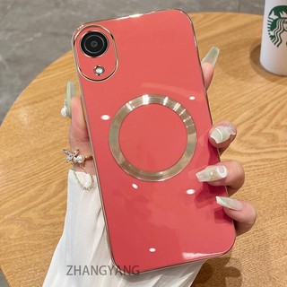 Ốp lưng OPPO A17K Vỏ điện thoại TPU silicon mạ điện với vỏ mềm hút từ tính đơn giản và ống kính chống rơi
