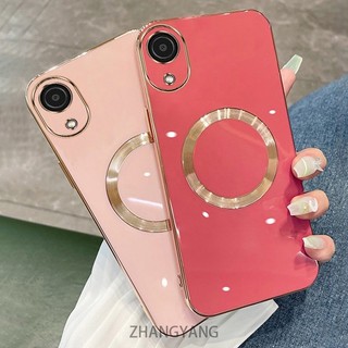 Ốp lưng OPPO A17K Vỏ điện thoại TPU silicon mạ điện với vỏ mềm hút từ tính đơn giản và ống kính chống rơi