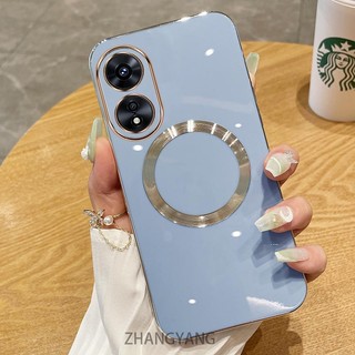 Ốp điện thoại TPU silicon mạ điện cho OPPO A58 4G A58 5G A78 4G A78 5G với vỏ mềm hút từ tính đơn giản và ống kính chống rơi
