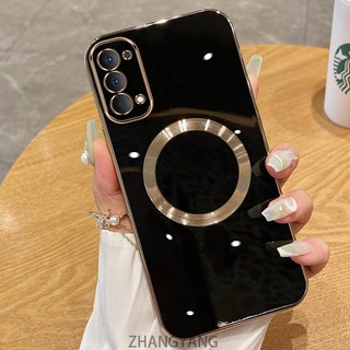 Ốp điện thoại TPU silicon mạ điện cho OPPO reno 4 4G reno 5k reno 4 Pro với vỏ mềm hút từ tính đơn giản và ống kính chống rơi