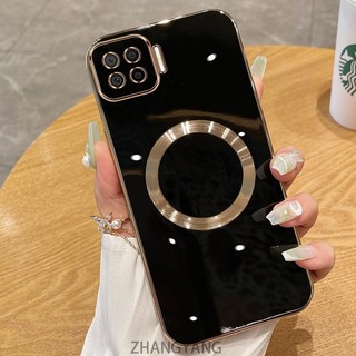 Ốp điện thoại TPU silicon mạ điện cho OPPO A73 4G A93 4G F17 F17 PRO reno 4F với vỏ mềm hút từ tính đơn giản và ống kính chống rơi