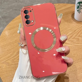 Ốp điện thoại TPU silicon mạ điện cho OPPO reno 4 4G reno 5k reno 4 Pro với vỏ mềm hút từ tính đơn giản và ống kính chống rơi