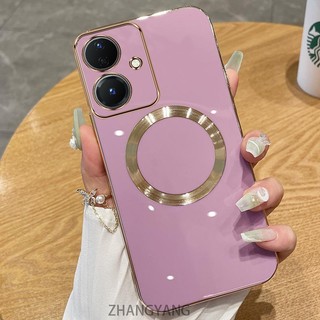 Ốp lưng OPPO A79 5G Vỏ điện thoại TPU silicon mạ điện với vỏ mềm hút từ tính đơn giản và ống kính chống rơi