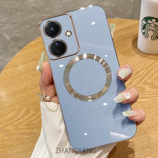 Ốp điện thoại OPPO reno 11f 5G Vỏ điện thoại TPU silicon mạ điện với vỏ mềm hút từ tính đơn giản và ống kính chống rơi