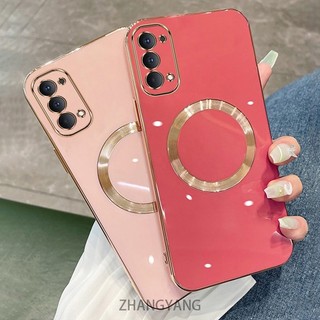 Ốp điện thoại TPU silicon mạ điện cho OPPO reno 4 4G reno 5k reno 4 Pro với vỏ mềm hút từ tính đơn giản và ống kính chống rơi