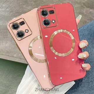 Ốp điện thoại OPPO RENO 7 4G RENO 7 PRO Ốp điện thoại TPU silicon mạ điện với vỏ mềm hút từ tính đơn giản và ống kính chống rơi