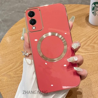 Ốp lưng vivo Y17S Vỏ điện thoại TPU silicon mạ điện với vỏ mềm hút từ tính đơn giản và ống kính chống rơi
