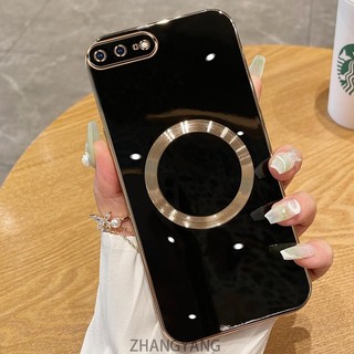 Ốp điện thoại TPU silicon mạ điện cho iPhone 7 plus 8 plus 6 plus 6s với vỏ mềm hút từ tính đơn giản và ống kính chống rơi