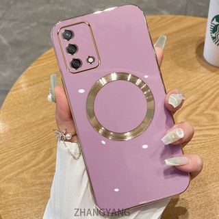 Ốp điện thoại TPU silicon mạ điện cho OPPO A74 4G A95 4G A74 5G với vỏ mềm hút từ tính đơn giản và ống kính chống rơi
