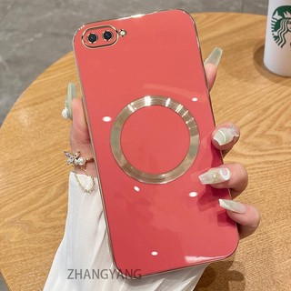 Ốp điện thoại TPU silicon mạ điện cho OPPO A3S A12E A1K với vỏ mềm hút từ tính đơn giản và ống kính chống rơi