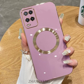 Ốp lưng OPPO A54 Vỏ điện thoại TPU silicon mạ điện với vỏ mềm hút từ tính đơn giản và ống kính chống rơi
