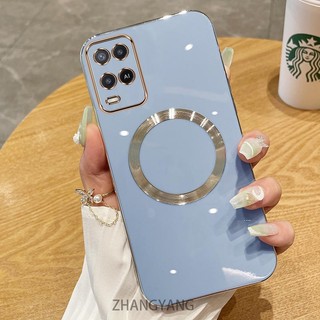 Ốp lưng OPPO A54 Vỏ điện thoại TPU silicon mạ điện với vỏ mềm hút từ tính đơn giản và ống kính chống rơi