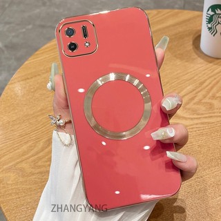 Ốp lưng OPPO A16K Vỏ điện thoại TPU silicon mạ điện với vỏ mềm hút từ tính đơn giản và ống kính chống rơi
