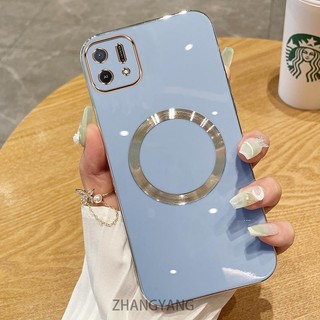 Ốp lưng OPPO A16K Vỏ điện thoại TPU silicon mạ điện với vỏ mềm hút từ tính đơn giản và ống kính chống rơi