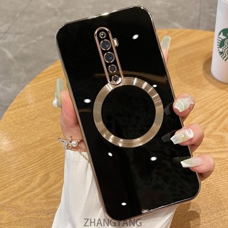 Oppo reno 2f reno 2z reno 2 Ốp điện thoại TPU silicon mạ điện với vỏ mềm hút từ tính đơn giản và ống kính chống rơi