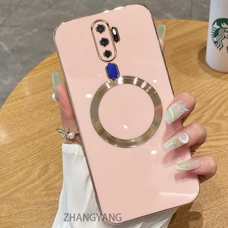 Ốp điện thoại OPPO A9 2020 A5 2020 Vỏ điện thoại TPU silicon mạ điện có vỏ mềm hút từ tính đơn giản và ống kính chống rơi